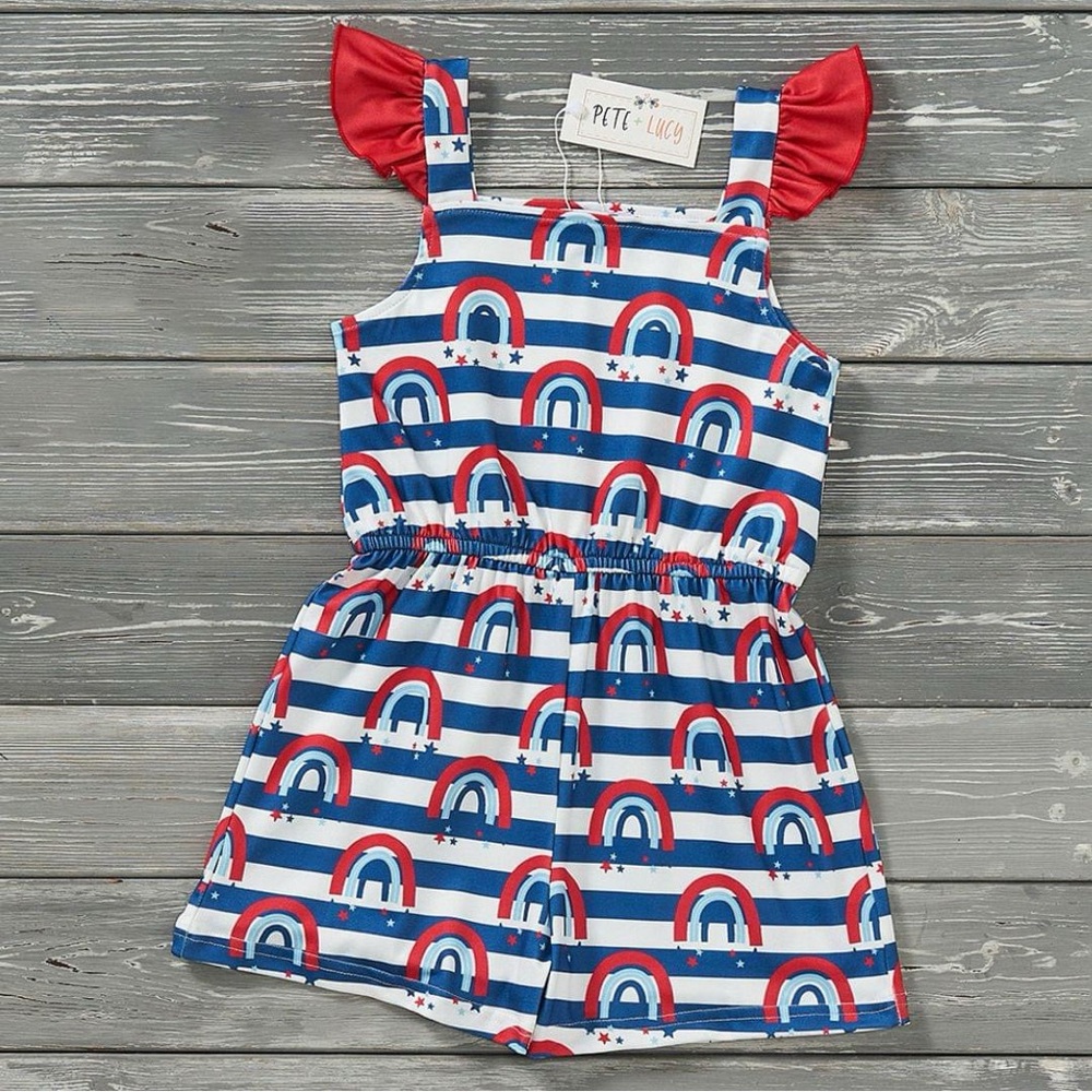 Girls Patriotic Jumpsuit 10/12